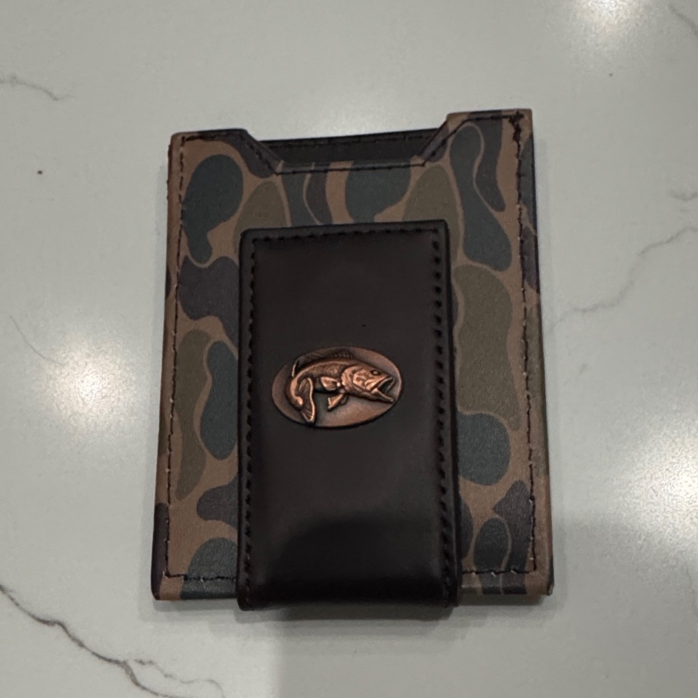Bass Camouflage Money Clip Card Holder